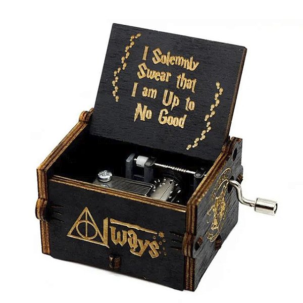 Caixa Caixinha de Música I Solemnly Swear That I Am Up To No Good Always Harry Potter Preto