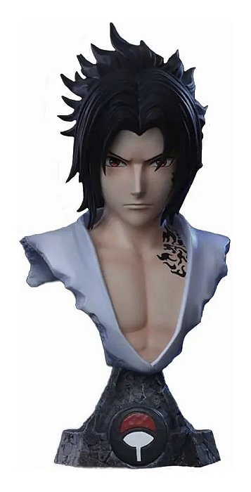 Estátua Busto Colecionável Sasuke Uchiha Marca Da Maldição Naruto Shippuden Anime 15 cm