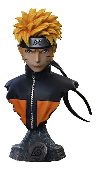 Estátua Busto Colecionável Naruto Uzumaki Naruto Shippuden Anime 15 cm