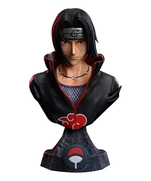 Estátua Busto Colecionável Itachi Uchiha Akatsuki Naruto Shippuden Anime 15 cm