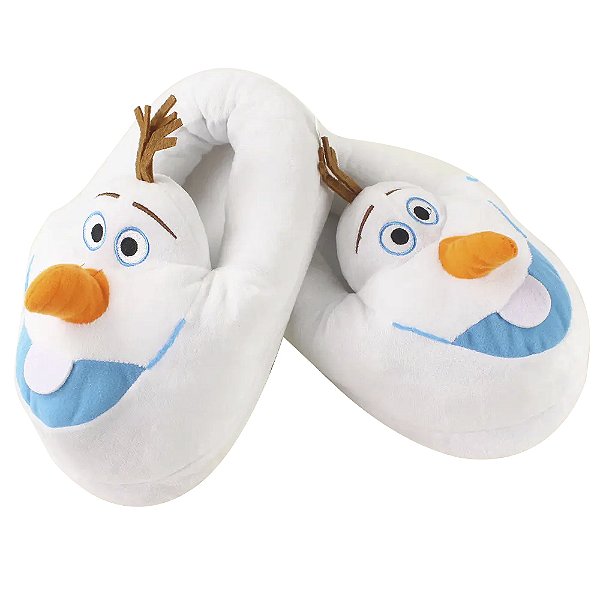 Pantufa de Pelúcia 3D Olaf Frozen Tamanho Único 28 cm