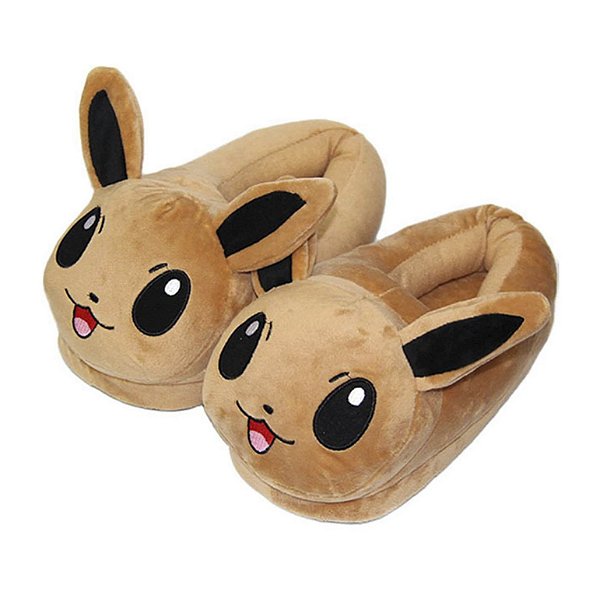 Pantufa de Pelúcia 3D Eevee Pokémon Tamanho Único 28 cm