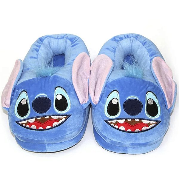 Pantufa de Pelúcia 3D Stitch Sorrindo Lilo e Stitch Tamanho Único 28 cm