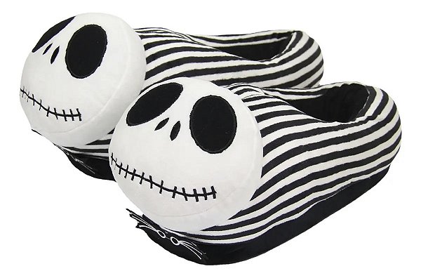 Pantufa de Pelúcia 3D Jack Skellington Tamanho Único 28 cm