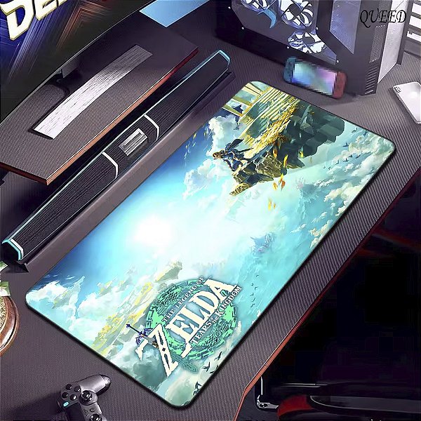Mousepad Gamer Pinturas Zelda The Legend of Zelda Tears Of The Kingdom Nintendo Game 90x40 cm