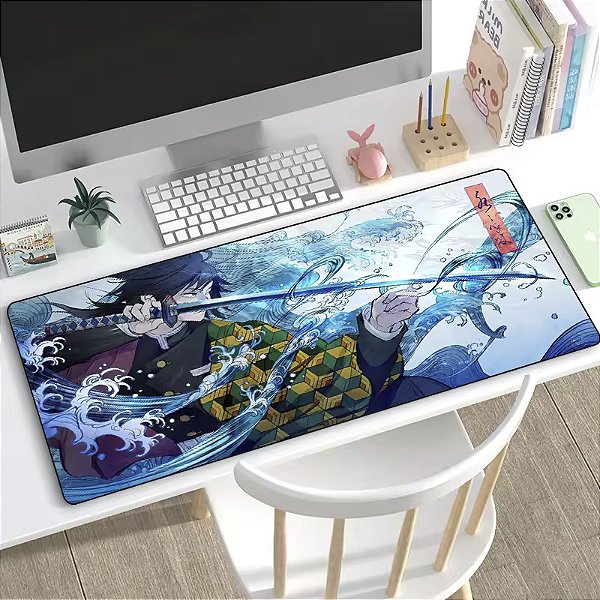 Mousepad Gamer Giyu Tomioka Anime Demon Slayer Kimetsu no Yaiba 90x40 cm