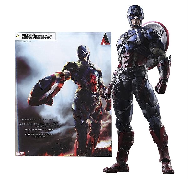 Action Figure Capitão América Vingadores Avengers Marvel Play Arts Kai 26 cm