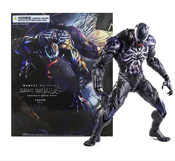 Action Figure Venom Carnificina Homem Aranha Spider Man Marvel Play Arts Kai 26 cm