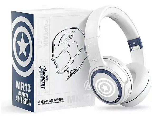 Headset Fone de Ouvido Bluetooth 5.3 Capitão América Marvel Avengers