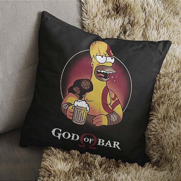 Almofada God Of Bar Homer Beer Os Simpsons Kratos God Of War 45x45