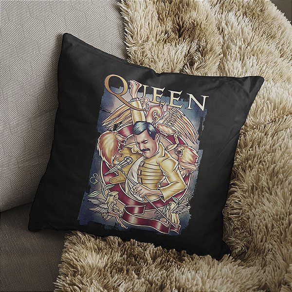 Almofada Freddie Mercury Queen Rock Legends Poster 45x45