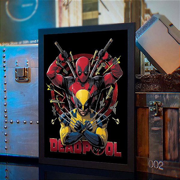 Quadro Deadpool e Wolverine Logan X-Men Marvel A3
