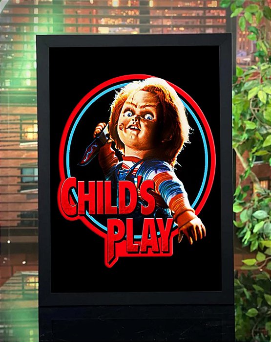 Quadro Child's Play Chucky Faca Brinquedo Assassino Terror A3