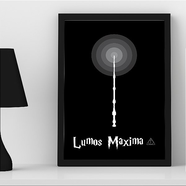 Quadro Lumos Maxima Feitiço Magia Harry Potter Relíquias da Morte Deathly Hallows A3