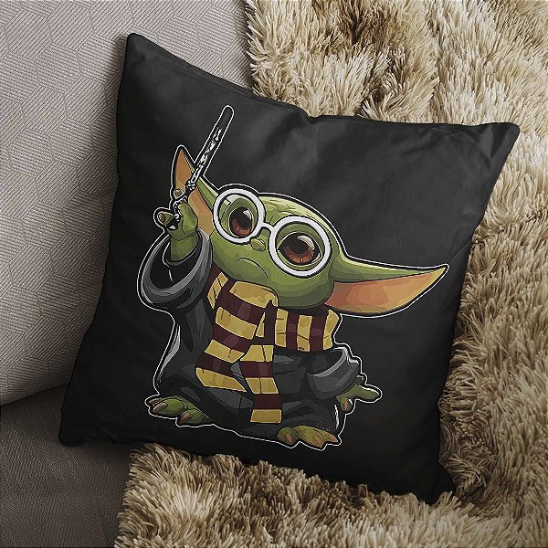Almofada Grogu Bruxo Harry Potter Baby Yoda The Mandalorian Star Wars 45x45