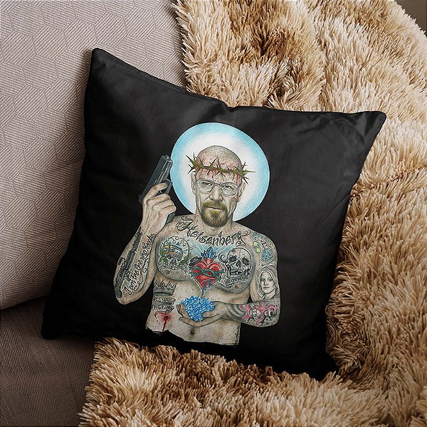 Almofada Heisenberg Breaking Bad Sr Walter White Tattoo Cristal Cookin 45x45