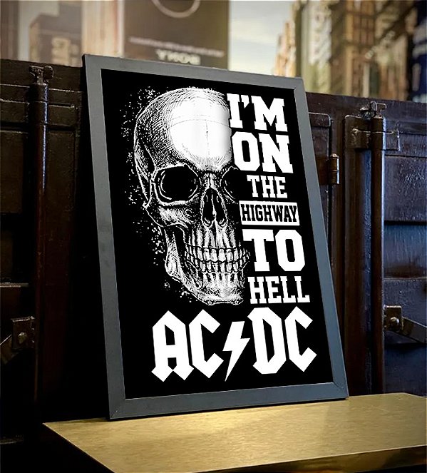 Quadro I'm On The Highway To Hell Rock And Roll ACDC A3