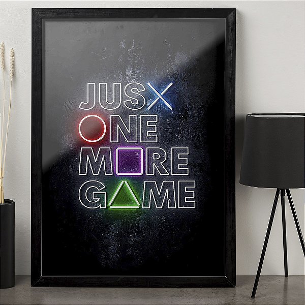 Quadro Just One More Game Controle Playstation A3