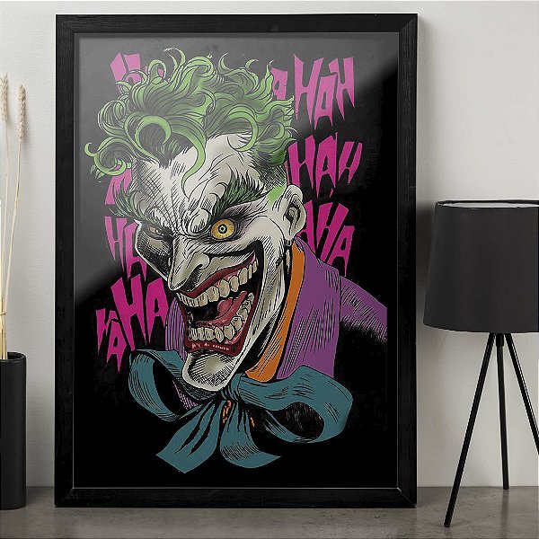 Quadro Joker Coringa Palhaço DC Comics Ha Ha Ha Supervilão Gotham City A3