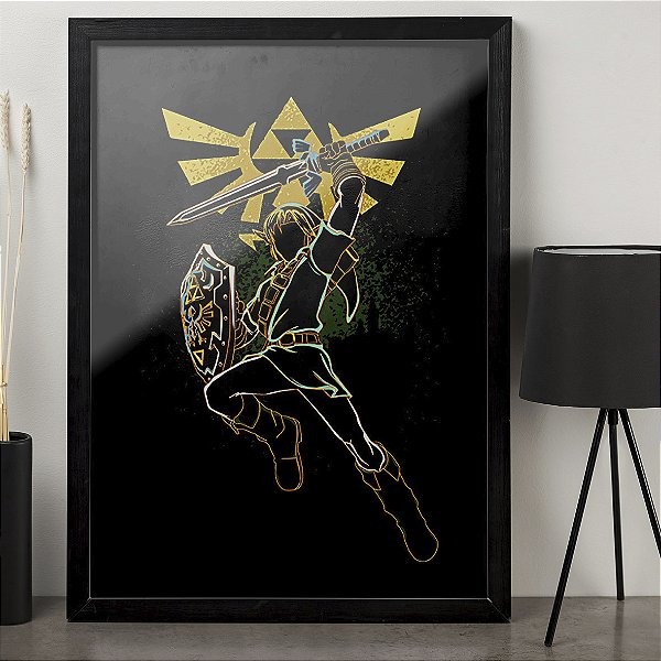 Quadro Link Legend Of Zelda Colors Nintendo A3