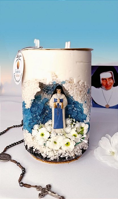 Vela Devocional Santa Dulce – Com aroma de alfazema e toque artesanal