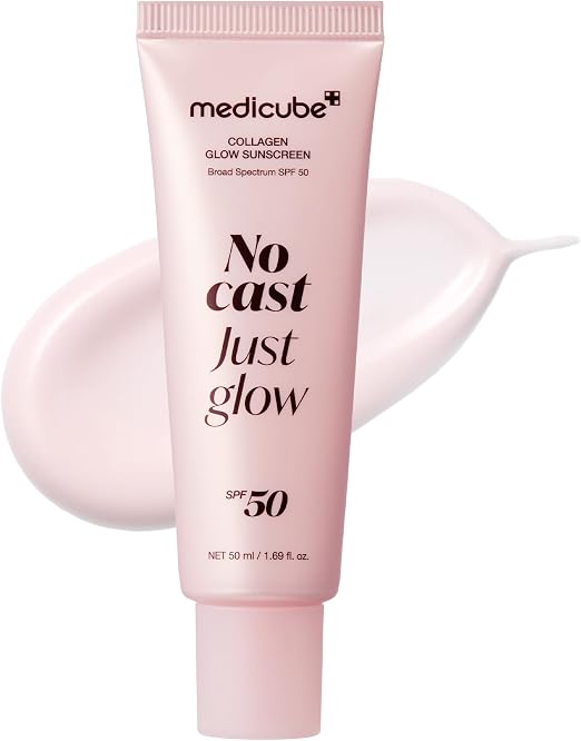 Protetor solar de colágeno No Cast Just Glow SPF50+ - Medicube 50ml