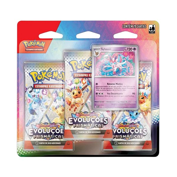 Pokémon TCG Blister Triplo Evoluções Prismáticas - Sylveon