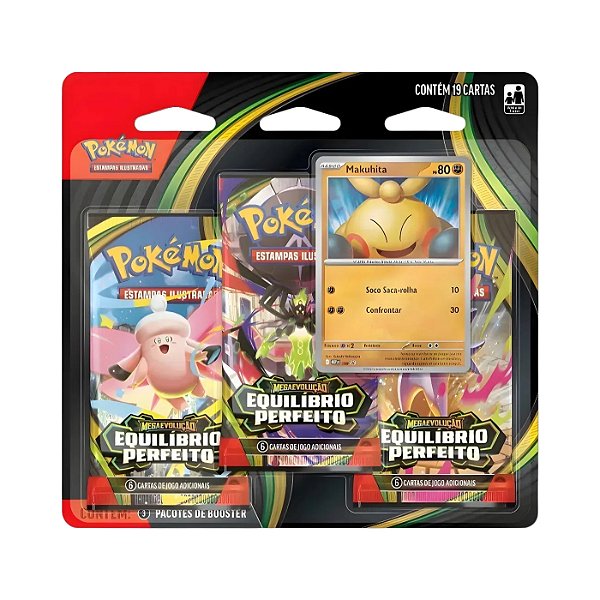Pokémon TCG Blister Triplo Equilíbrio Perfeito Makuhita ME03