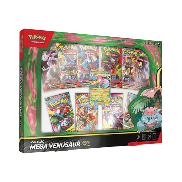 Pokémon TCG Box Coleção Mega Venusaur ex ME02 61 Cartas