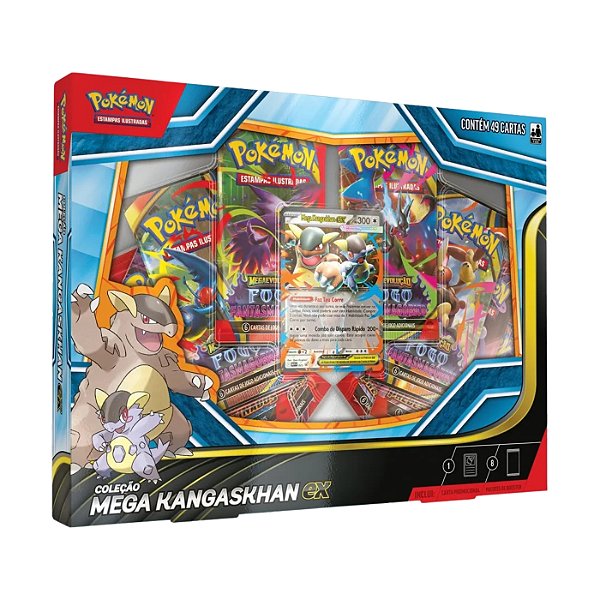 Pokémon TCG Box Coleção Mega Kangaskhan ex Português Copag