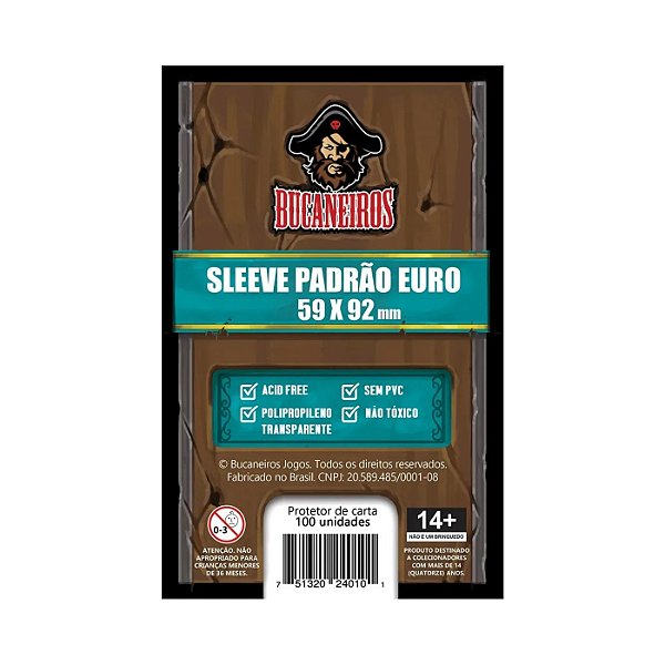 Sleeves Saquinhos Protetores Padrão Euro 59x92mm 100un