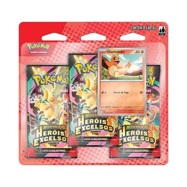 Pokémon TCG Blister Triplo Hérois Excelsos Charmander ME2.5