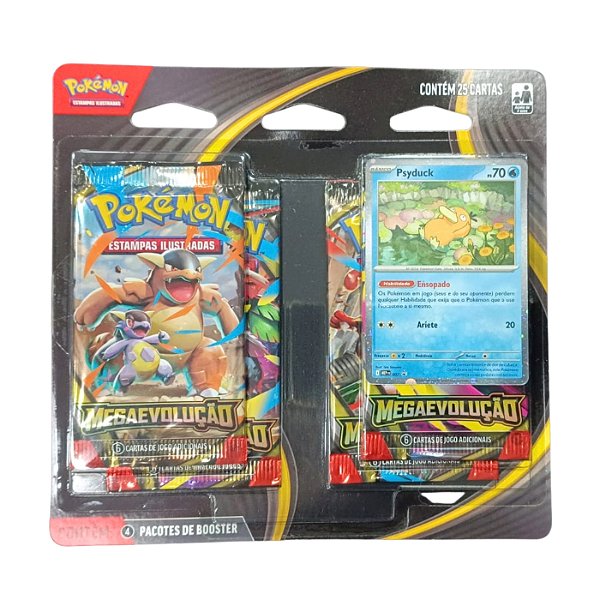 Pokémon TCG Blister Quádruplo Psyduck Megaevolução ME01