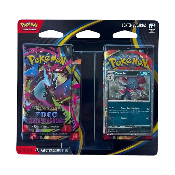 Pokémon TCG Blister Quádruplo Fogo Fantasmagórico ME02 Copag