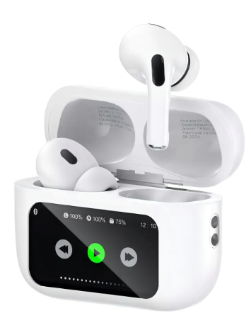 Fone De Ouvido Bluetooth Pro Sem Fio Tws Visor Tela Touch Cancelamento De Ruído Ios Compativel Com Android Apple Xiomi Samsung Academia Corrida Trabalho Escola Branco