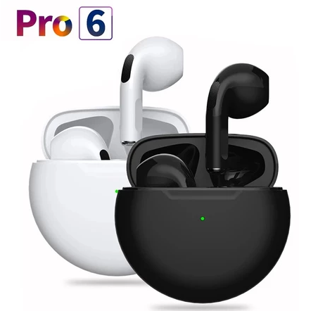 Novo Pro6 BLUETOOTH Sem Fio 5.0 FONE De Ouvido Grande Capacidade Controle De Toque Do Microfone ENVIO IMEDIATO