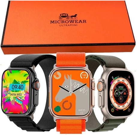 Relógio Smartwatch W69 Ultra Mini 45MM Microwear Tela de 1.95 HD Android/Ios Nfc Original