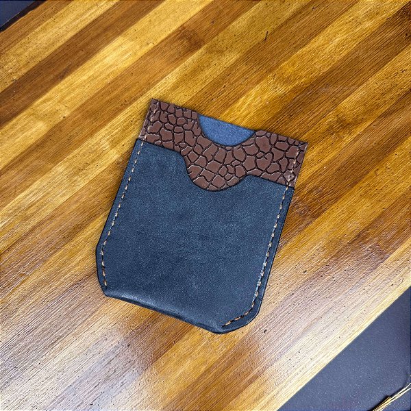 Carteira Vertical Minimalista - Azul Chocolate