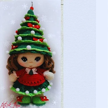 Receita de Amigurumi Boneca Árvore de Natal (Ref 2)