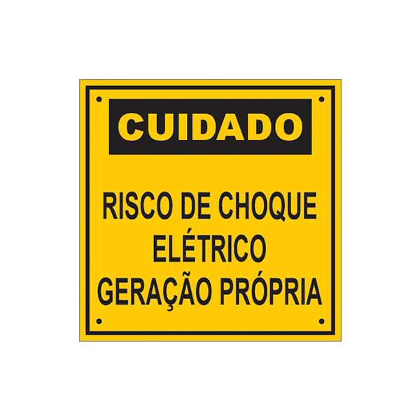 Placa 13x13 Risco de Choque Elétrico
