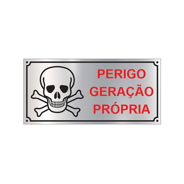 Placa Perigo Geração Própria de Energia