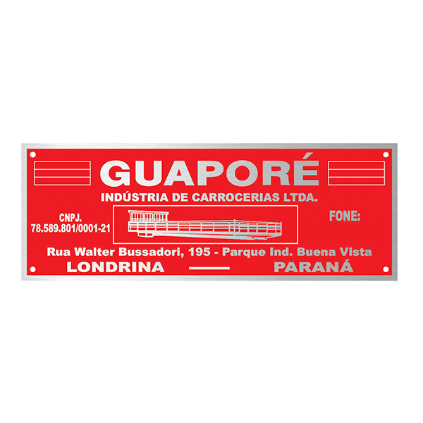 Placa Carrocerias Relevo Corrosão