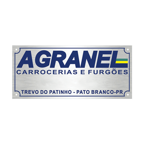 Placa Furgões e Carrocerias Alto Relevo
