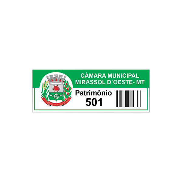 Etiqueta Patrimônio PVC 4x2