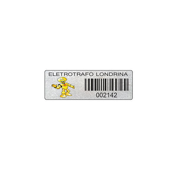 Etiqueta Patrimônio Alumínio 3,5x1,5