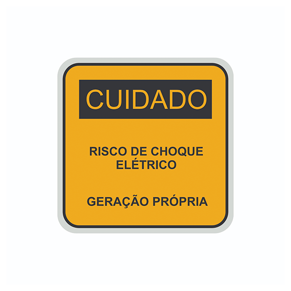 Placa 13x13 Risco de Choque Elétrico