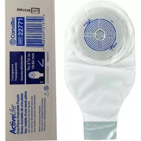 Bolsa de Colostomia Transparente Active Life Drenável Recor. 19-64mm 01 Unidade - Convatec