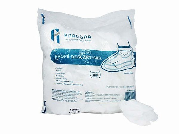 Propé Sapatilha Descartável C/ 100 Unidades Soft 20gr - Anadona