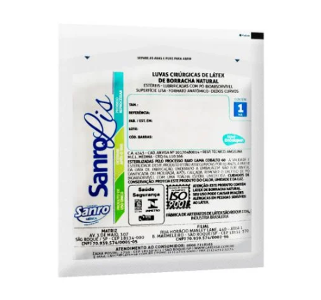 Luva Cirúrgica Estéril Com Pó 8.5 (Par) - Sanro