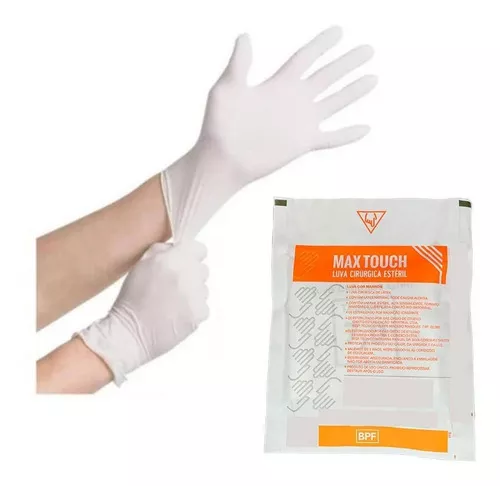 Luva de Látex Cirúrgica 7,5 Estéril (1 Par) Com Pó - Max Touch